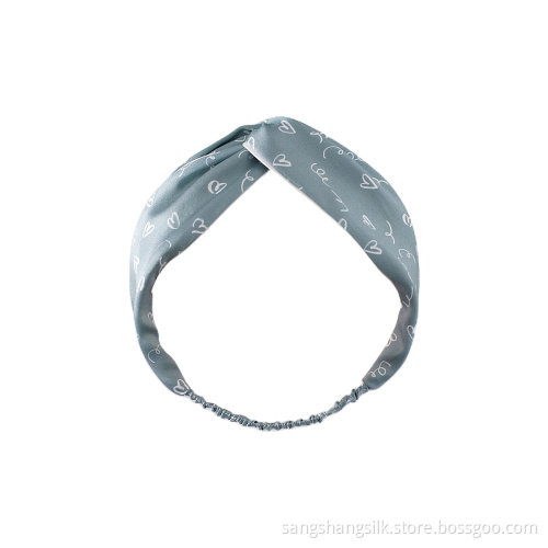 Fashionable women hair silk scrunchies printed headband